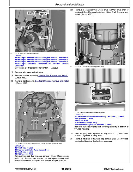 John Deere 310L EP (SN. from G390996) Backhoe Loaders Repair Manual (TM14465X019) John Deere 310L EP (SN. from G390996) Backhoe Loaders Repair Manual (TM14465X019)