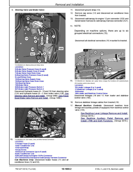 John Deere 410L Backhoe Loaders and 310SL HL Side Shift Backhoe Loaders (SN. from F390996) Repair Manual (TM14471X019) John Deere 410L Backhoe Loaders and 310SL HL Side Shift Backhoe Loaders (SN. from F390996) Repair Manual (TM14471X019)
