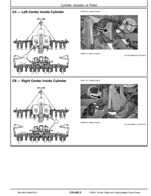 John Deere 1775NT 12 Row Planters with Display-Based Frame Control Diagnostic Manual (TM144819)