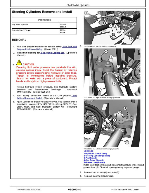 John Deere 444 G-Tier (SN. from D_00001) 4WD Wheel Loaders Repair Manual (TM14508X019) John Deere 444 G-Tier (SN. from D_00001) 4WD Wheel Loaders Repair Manual (TM14508X019)