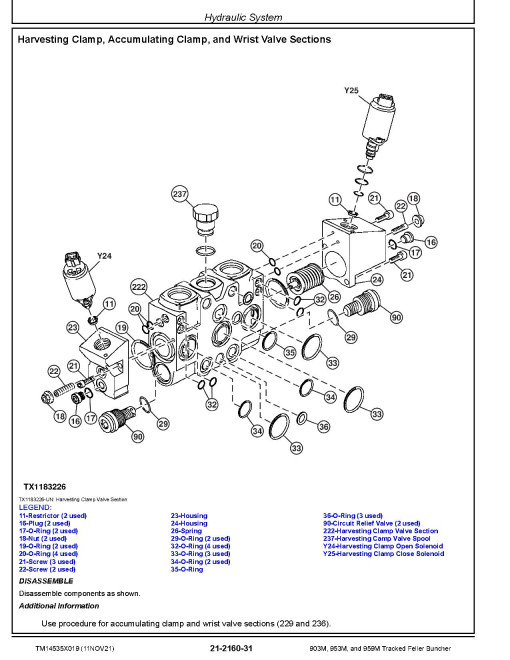 John Deere 903M, 953M and 959M Tracked  Feller Bunchers Repair Manual (TM14535X019)