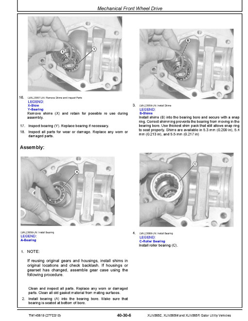 John Deere XUV865E, XUV865M and XUV865R Gator Utility Vehicles Technical Manual (TM145619) - REPLACED BY TM168719 John Deere XUV865E, XUV865M and XUV865R Gator Utility Vehicles Technical Manual (TM145619) - REPLACED BY TM168719