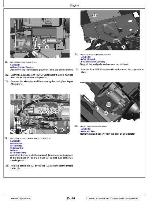 John Deere XUV865E, XUV865M and XUV865R Gator Utility Vehicles Technical Manual (TM145619) - REPLACED BY TM168719 John Deere XUV865E, XUV865M and XUV865R Gator Utility Vehicles Technical Manual (TM145619) - REPLACED BY TM168719