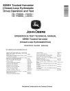 John Deere 859MH (Closed Loop Hydrostatic Drive) Tracked Harvesters Operation and Test Manual (TM14575X019)