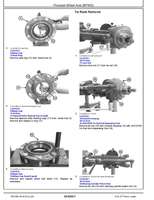 John Deere 210L EP (SN. from G420787) Tractor Loaders Repair Manual (TM14591X019) John Deere 210L EP (SN. from G420787) Tractor Loaders Repair Manual (TM14591X019)