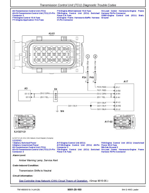 John Deere 544G (SN from DA00001, LA00001) 4WD Wheeled Loaders Operation and Test Manual (TM14600X019)