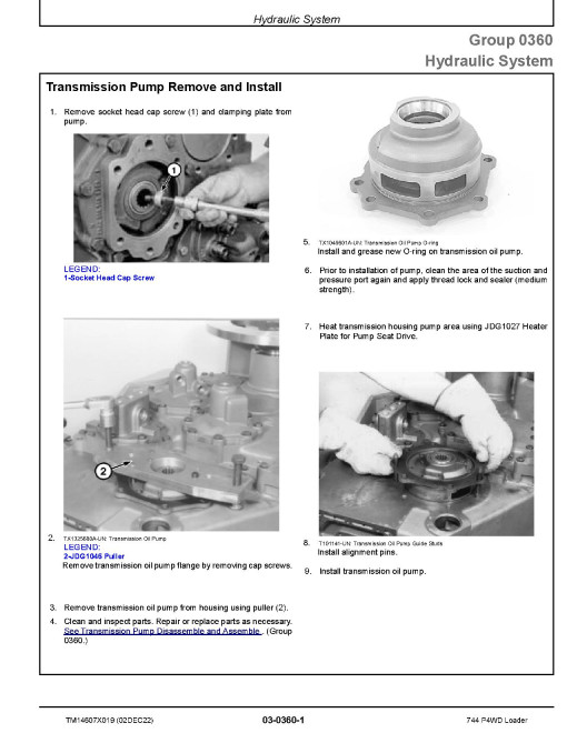 John Deere 744 P-Tier (SN. L_05963-08613) 4WD Wheel Loaders Repair Manual (TM14607X019) John Deere 744 P-Tier (SN. L_05963-08613) 4WD Wheel Loaders Repair Manual (TM14607X019)