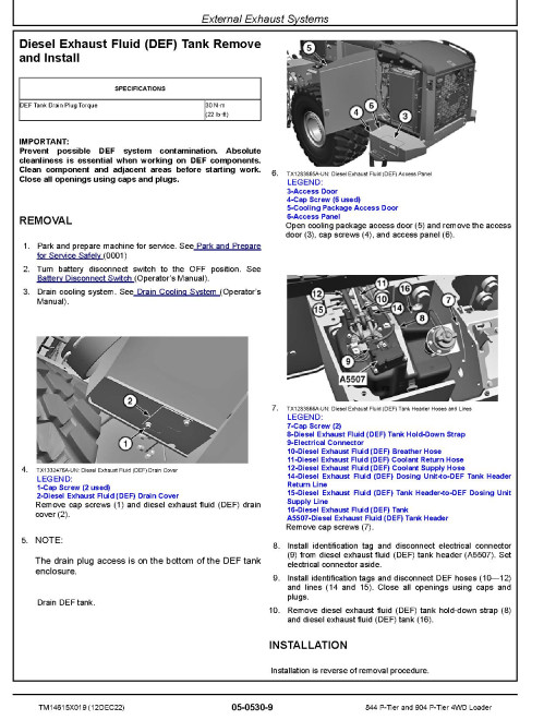 John Deere 844 P-Tier and 904 P-Tier (SN. from L_05963) 4WD Wheel Loaders Repair Manual (TM14615X019) John Deere 844 P-Tier and 904 P-Tier (SN. from L_05963) 4WD Wheel Loaders Repair Manual (TM14615X019)