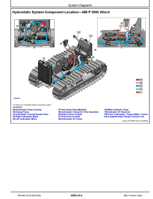 John Deere 550 P (SN from DX01837) Crawler Dozers Operation and Test Manual (TM14631X019)