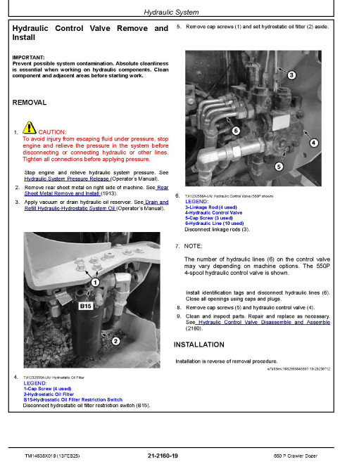 John Deere 650 P (SN from LX01837, MX01837) Crawler Dozers Repair Manual (TM14638X019)