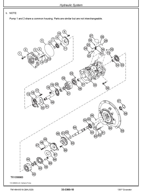 John Deere 135 P Crawler Excavators (PIN: from 1FF135PA_ _F_00001) Repair Technical Manual (TM14644X019)