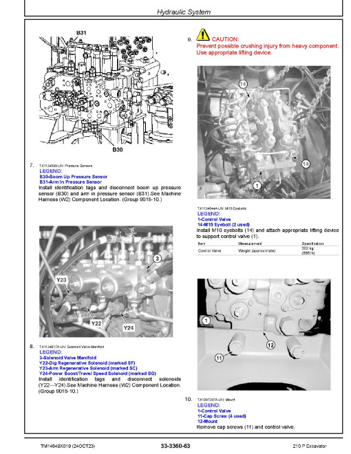 John Deere 210P (SN from F_ 00001) Crawler Excavators Repair Manual (TM14648X019)