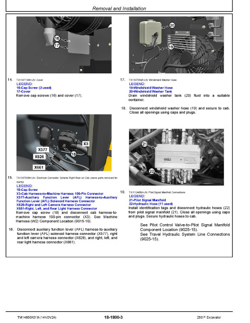 John Deere 250P (SN from F_ 00001) Crawler Excavators Repair Manual (TM14650X019)