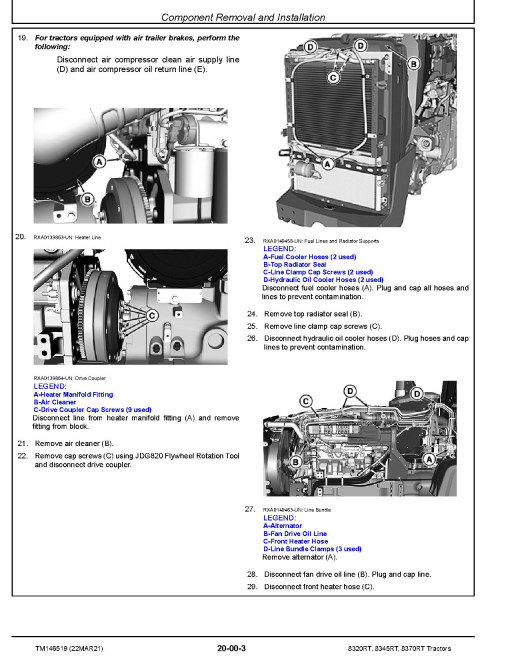 John Deere 8320RT, 8345RT and 8370RT Tracked Tractors (SN: 917000-924000) Repair Manual (TM146519) John Deere 8320RT, 8345RT and 8370RT Tracked Tractors (SN: 917000-924000) Repair Manual (TM146519)