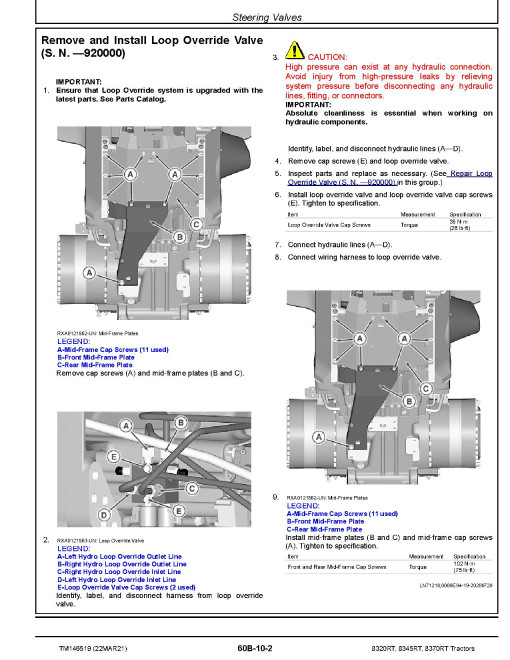 John Deere 8320RT, 8345RT and 8370RT Tracked Tractors (SN: 917000-924000) Repair Manual (TM146519) John Deere 8320RT, 8345RT and 8370RT Tracked Tractors (SN: 917000-924000) Repair Manual (TM146519)
