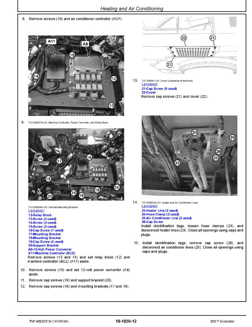 John Deere 300P (SN from F_ 00001) Crawler Excavators Repair Manual (TM14652X019)