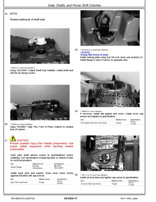 John Deere 644P (SN: 15418-18489) 4WD Wheeled Loaders Repair Manual (TM14662X019)