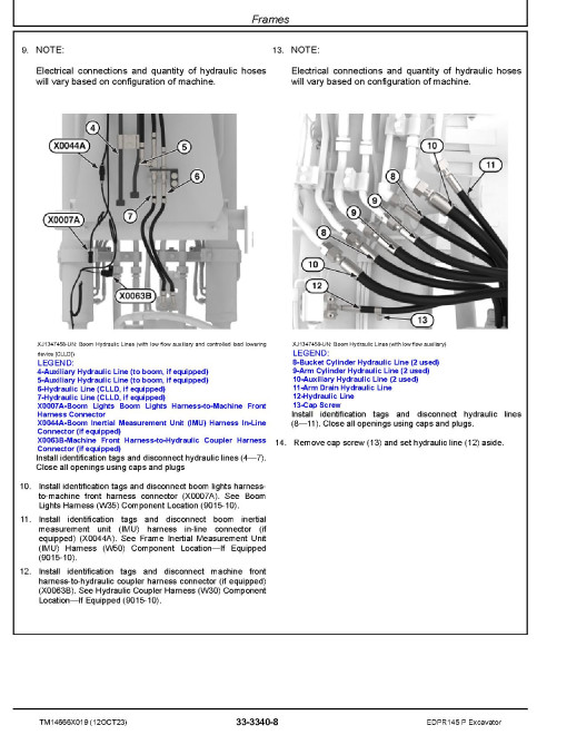 John Deere 145 P (EDPR145) Crawler Excavators (PIN: from 1FF145PC_ _L_00001) Repair Technical Manual (TM14666X019)