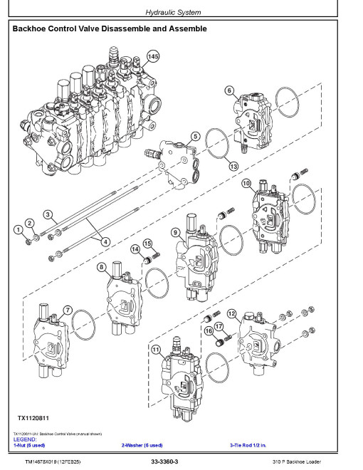 John Deere 310P (SN from CX02265) Backhoe Loaders Repair Manual (TM14678X019)