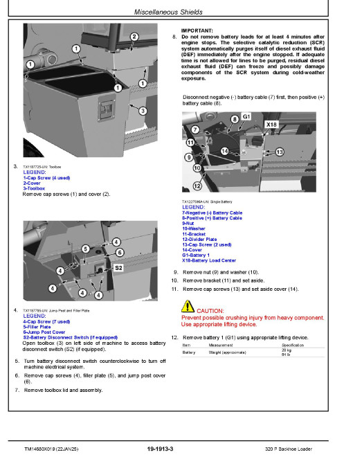 John Deere 320P (SN from FX02265) Backhoe Loaders Repair Manual (TM14680X019)