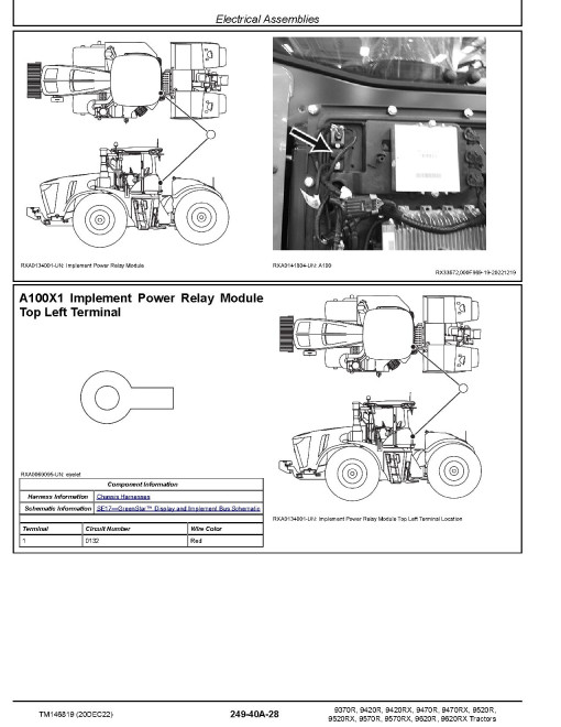 John Deere 9370R, 9420R, 9470R, 9520R, 9570R, 9620R Articulated Tractors, 9420RX, 9470RX, 9520RX, 9570RX and 9620RX Articulated Tracked Tractors Diagnostic Manual (TM146819) John Deere 9370R, 9420R, 9470R, 9520R, 9570R, 9620R Articulated Tractors, 9420RX, 9470RX, 9520RX, 9570RX and 9620RX Articulated Tracked Tractors Diagnostic Manual (TM146819)