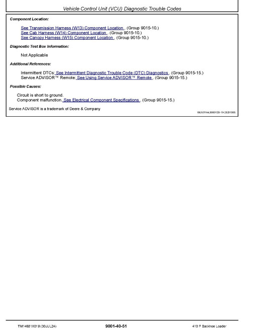 John Deere 410P (SN from FX02265) Backhoe Loaders Operation and Test Manual (TM14681X019)