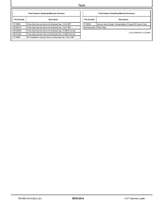 John Deere 410P (SN from FX02265) Backhoe Loaders Operation and Test Manual (TM14681X019)