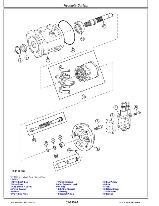 John Deere 410P (SN from FX02265) Backhoe Loaders Repair Manual (TM14682X019)