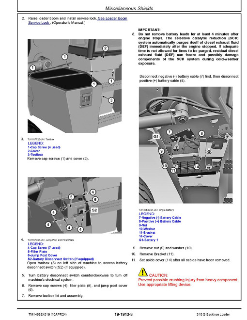 John Deere 310G (SN from GX02265) Backhoe Loaders Repair Manual (TM14688X019)