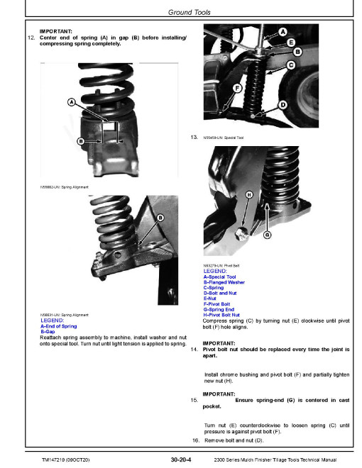 John Deere 2310 and 2330 Mulch Finishers Tillage Tools (North American Edition) Technical Manual (TM147219)