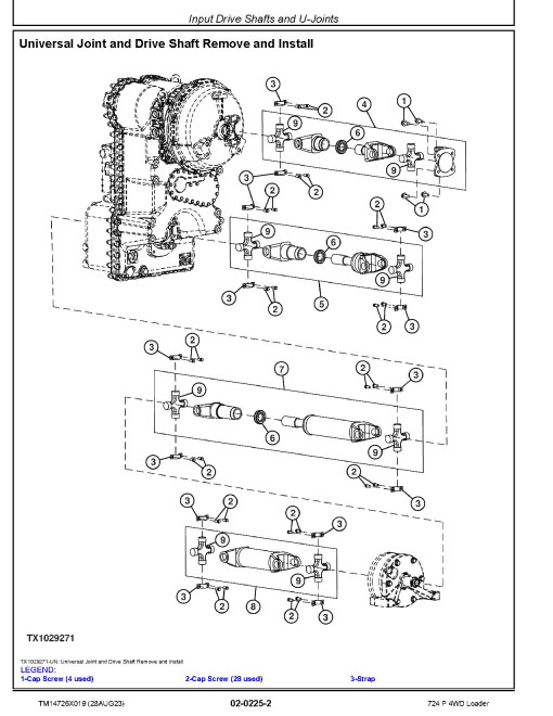 John Deere 724P (SN from 18490) 4WD Wheeled Loaders Repair Manual (TM14726X019)
