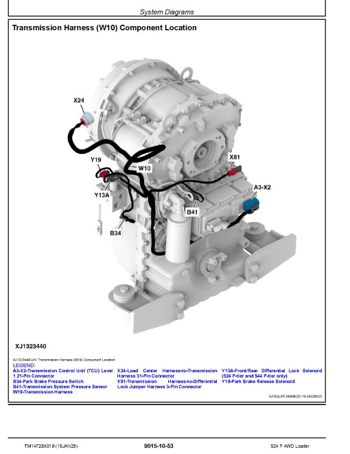 John Deere 524P (SN:18490-25721) 4WD Wheeled Loaders Operation and Test Manual (TM14728X019)