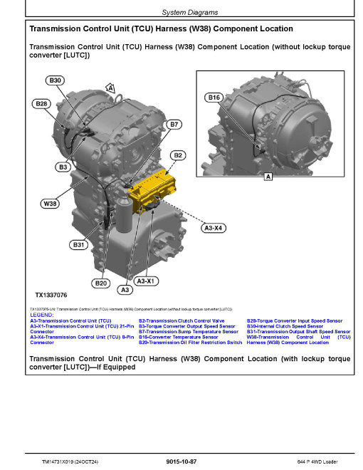 John Deere 644P (SN. from 18490) 4WD Wheeled Loaders Operation and Test Manual (TM14731X019)