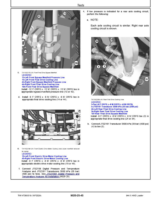 John Deere 944X (SN: 03712-03806) 4WD Wheeled Loaders Operation and Test Manual (TM14736X019)