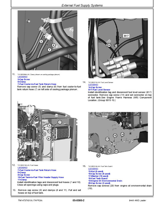 John Deere 944X (SN: 03712-03806) 4WD Wheeled Loaders Repair Manual (TM14737X019)