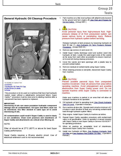 John Deere 26P (SN from K_ 00001) Compact Excavators Operation and Test Manual (TM14765X019)