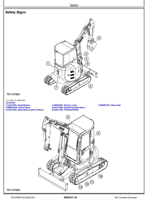 John Deere 30P (SN from K_ 00001) Compact Excavators Operation and Test Manual (TM14766X019)