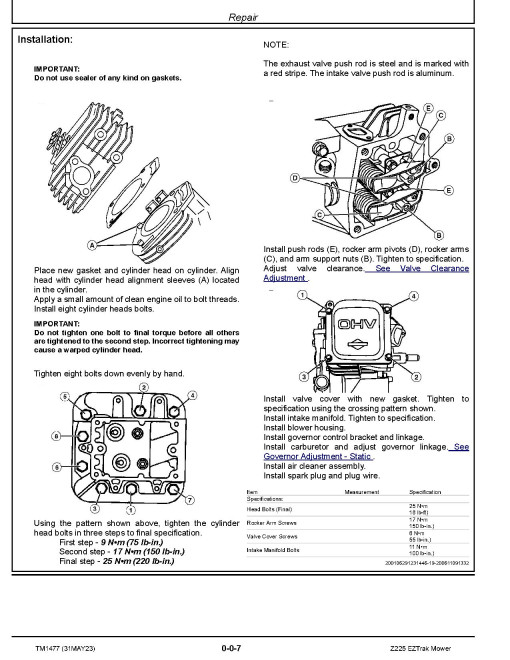 John Deere Z225 EZTrak Zero-Turn Mowers (North America) Technical Manual (tm1477) John Deere Z225 EZTrak Zero-Turn Mowers (North America) Technical Manual (tm1477)