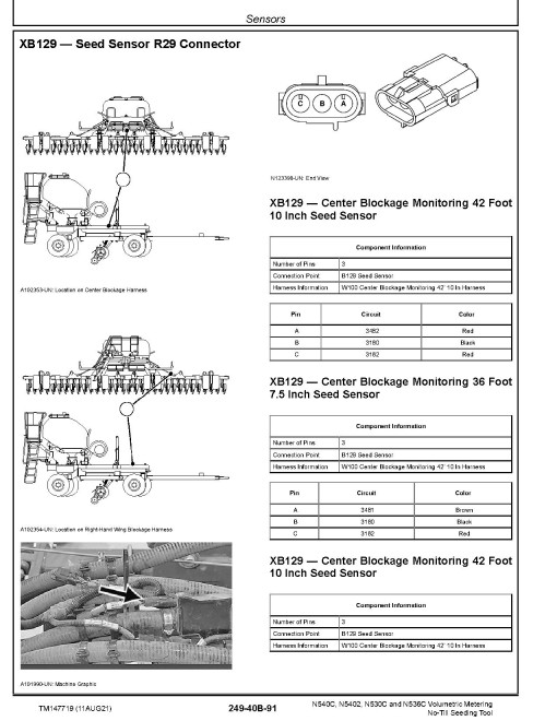 John Deere N530C, N536C, N5402 and N540C Volumetric Metering No-Till Seeding Tool Diagnostic Manual (TM147719)