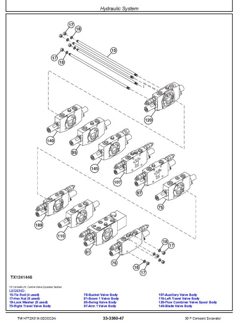 John Deere 30P (SN from K_ 00001) Compact Excavators Repair Manual (TM14772X019)