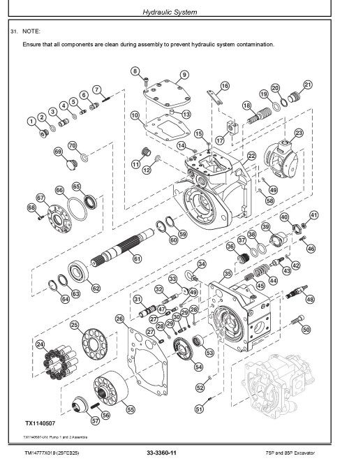 John Deere 75P and 85P (SN from J_ 00001) Crawler Excavators Repair Manual (TM14777X019)