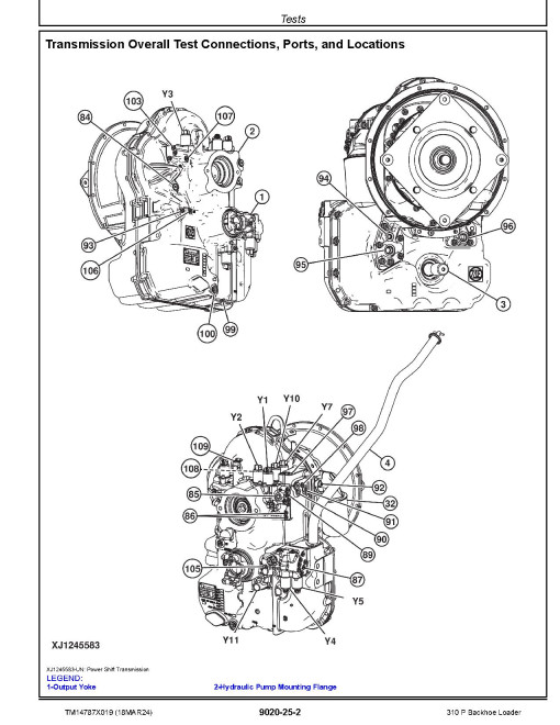 John Deere 310P (SN from F_ 00004) Backhoe Loaders Operation and Test Manual (TM14787X019)