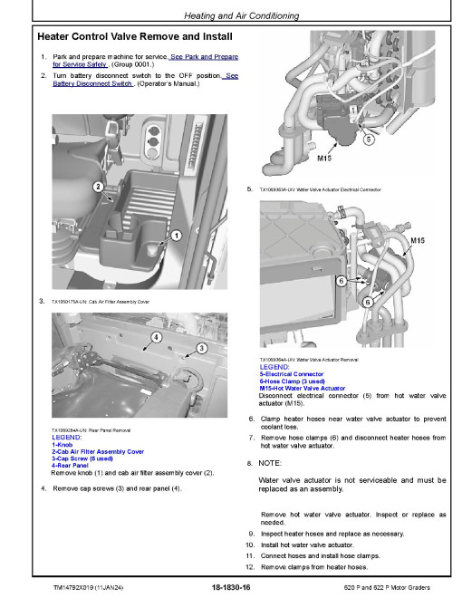 John Deere 620 P and 622 P Motor Graders (SN. from C_ 00001, D_ 00001) Repair Manual (TM14792X019)