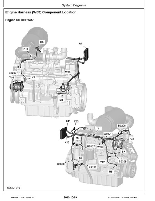 John Deere 670 P, 672 P Motor Graders (SN from C_ 00001, D_ 00001) WIHOUT ELECTRICAL DIAGRAMS Operation and Test Manual (TM14793X019)