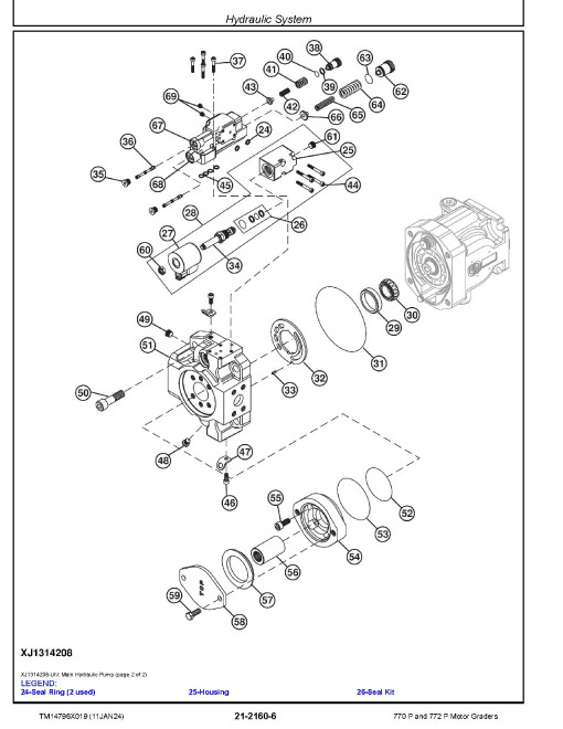 John Deere 770 P and 772 P Motor Graders (SN. from C_ 00001, D_ 00001) Repair Manual (TM14796X019)