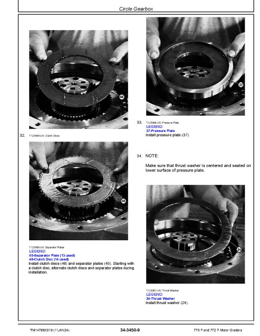 John Deere 770 P and 772 P Motor Graders (SN. from C_ 00001, D_ 00001) Repair Manual (TM14796X019)