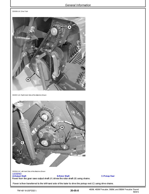 John Deere 460M, 460M Precutter, 560M and 560M Precutter Round Balers (North American Edition) Technical Manual (TM148119) John Deere 460M, 460M Precutter, 560M and 560M Precutter Round Balers (North American Edition) Technical Manual (TM148119)