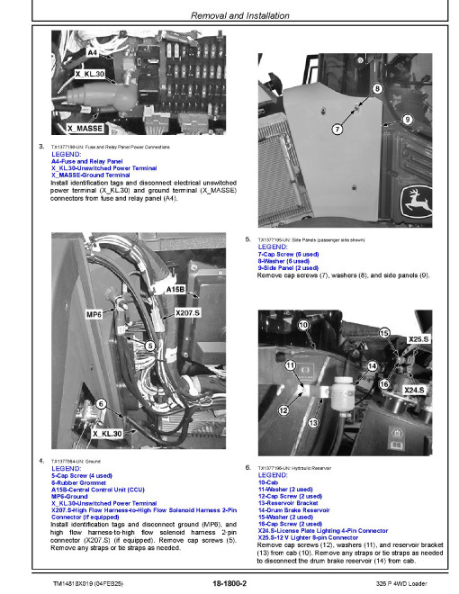 John Deere 326P (SN from 076859) 4WD Wheeled Loaders Repair Manual (TM14818X019)