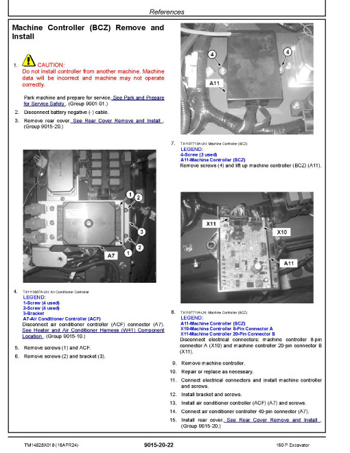 John Deere 160 P (SN from D000001) Crawler Excavators Operation and Test Manual (TM14828X019)