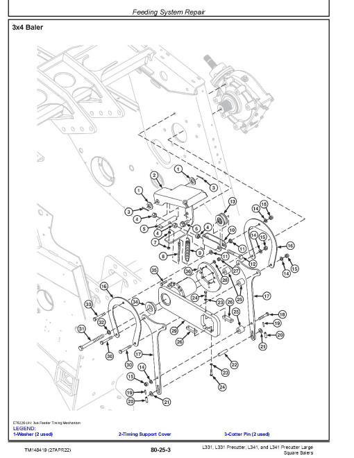 John Deere L331, L331 Precutter, L341 and L341 Precutter Large Square Balers Technical Manual (TM148419) John Deere L331, L331 Precutter, L341 and L341 Precutter Large Square Balers Technical Manual (TM148419)